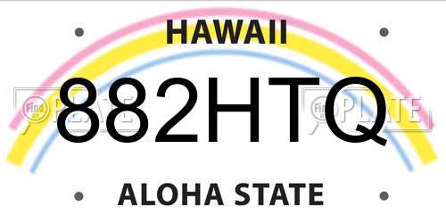 882HTQ Hawaii License Plate