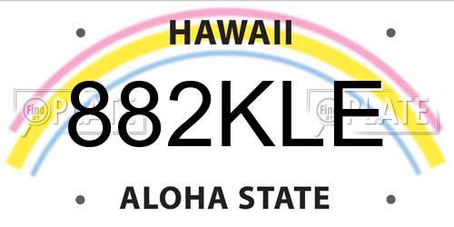 882KLE Hawaii License Plate