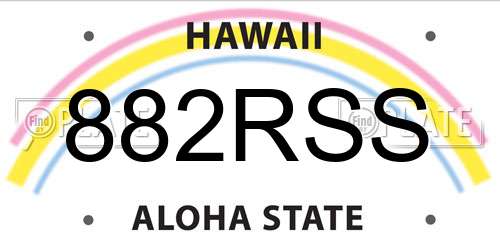 882RSS Hawaii License Plate