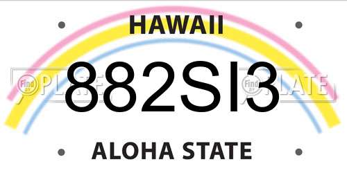882SI3 Hawaii License Plate