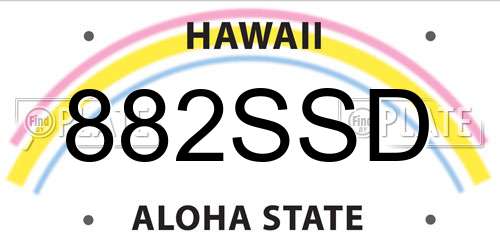 882SSD Hawaii License Plate