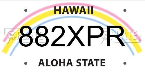 882XPR Hawaii License Plate