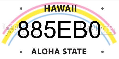 885EB0 Hawaii License Plate