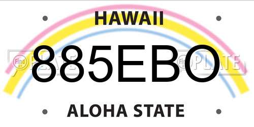 885EBO Hawaii License Plate