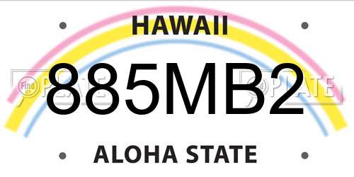 885MB2 Hawaii License Plate