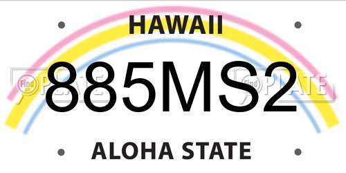 885MS2 Hawaii License Plate