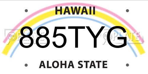 885TYG Hawaii License Plate