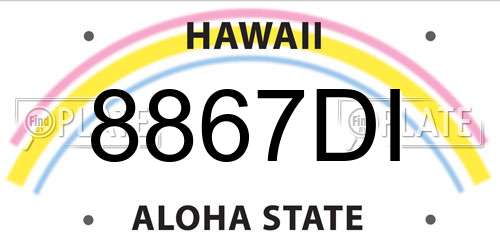 8867DI Hawaii License Plate