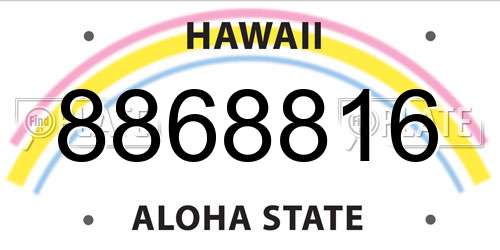 8868816 Hawaii License Plate