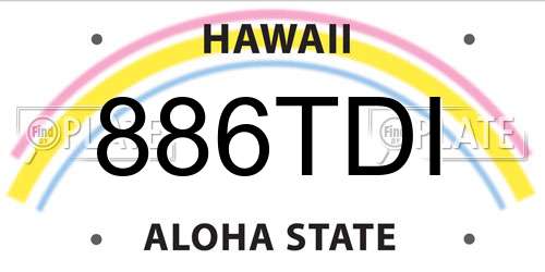 886TDI Hawaii License Plate