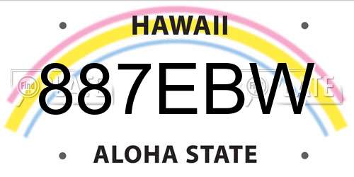 887EBW Hawaii License Plate