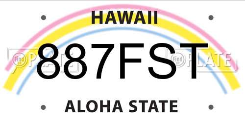 887FST Hawaii License Plate