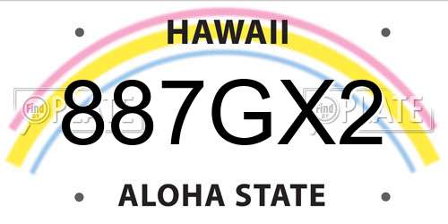 887GX2 Hawaii License Plate