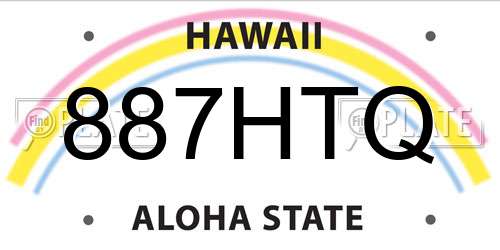 887HTQ Hawaii License Plate