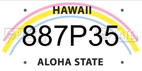 887P35 Hawaii License Plate