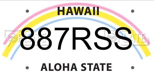 887RSS Hawaii License Plate