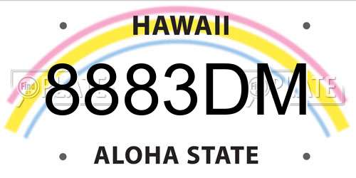 8883DM Hawaii License Plate