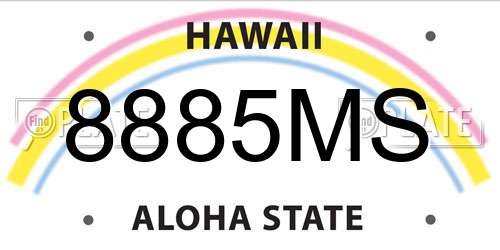 8885MS Hawaii License Plate