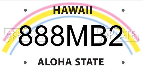 888MB2 Hawaii License Plate
