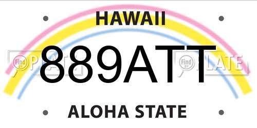889ATT Hawaii License Plate