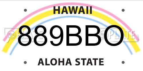 889BBO Hawaii License Plate
