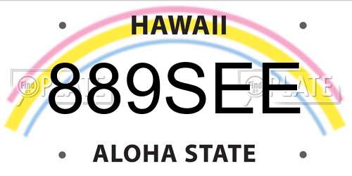 889SEE Hawaii License Plate