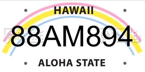 88AM894 Hawaii License Plate