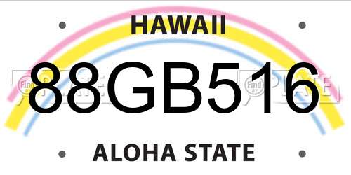 88GB516 Hawaii License Plate