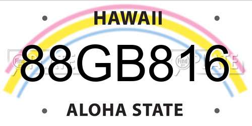 88GB816 Hawaii License Plate