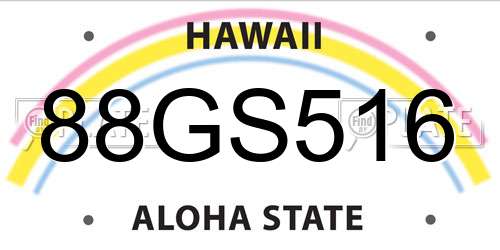88GS516 Hawaii License Plate