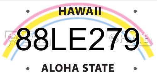 88LE279 Hawaii License Plate
