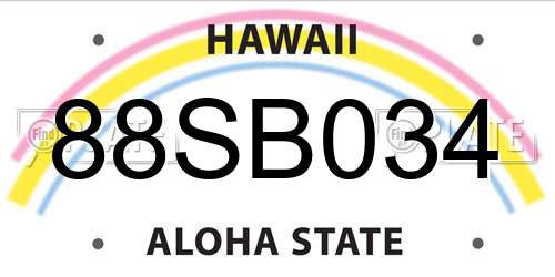 88SB034 Hawaii License Plate