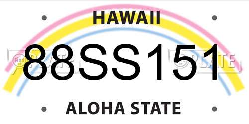 88SS151 Hawaii License Plate