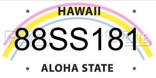 88SS181 Hawaii License Plate