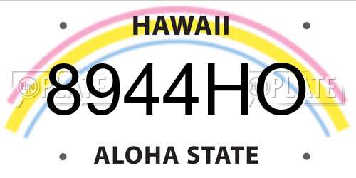8944HO Hawaii License Plate
