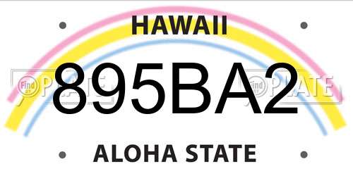 895BA2 Hawaii License Plate