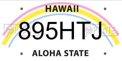 895HTJ Hawaii License Plate