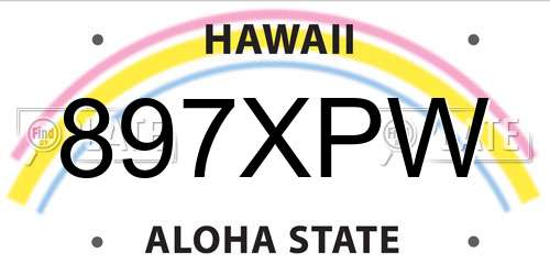 897XPW Hawaii License Plate