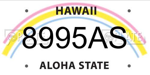 8995AS Hawaii License Plate