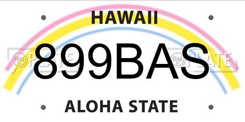 899BAS Hawaii License Plate