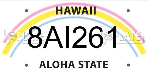 8AI261 Hawaii License Plate