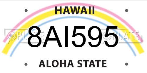 8AI595 Hawaii License Plate