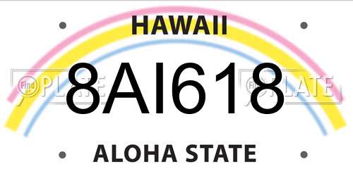 8AI618 Hawaii License Plate