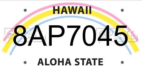 8AP7045 Hawaii License Plate