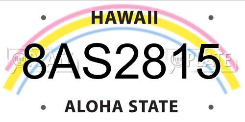 8AS2815 Hawaii License Plate