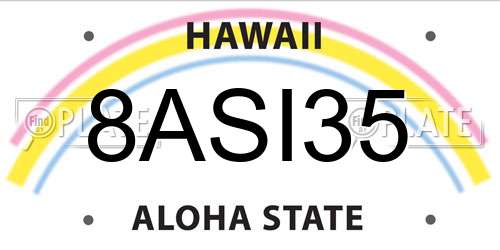 8ASI35 Hawaii License Plate
