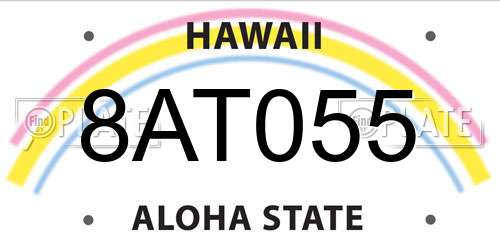8AT055 Hawaii License Plate
