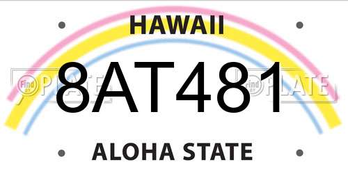 8AT481 Hawaii License Plate
