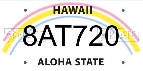 8AT720 Hawaii License Plate