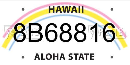 8B68816 Hawaii License Plate